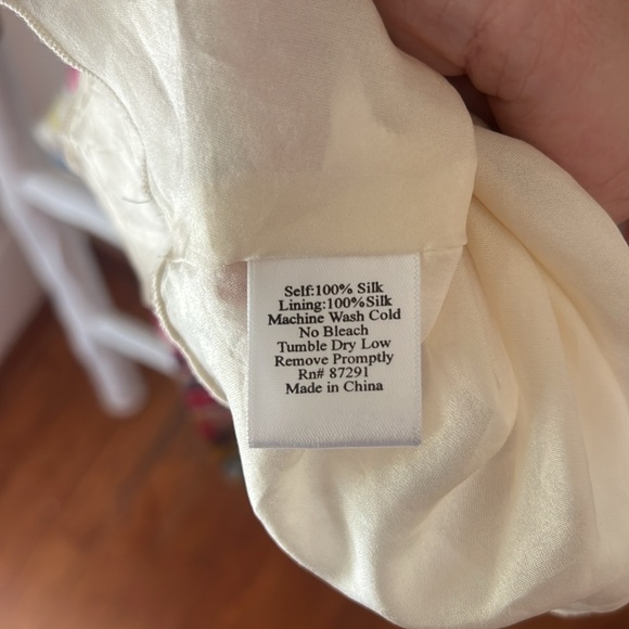 Johnny Was Silk Floral Ivory Pink Putple Turquoise Maxi Flowy Dress Small - Picture 5 of 8